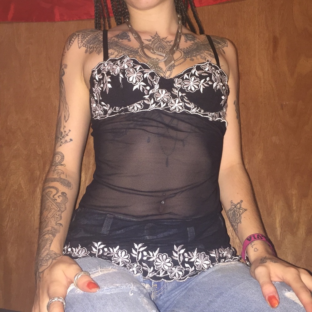 Lingerie Bra top and closure with mesh body